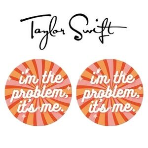 Taylor Swift 2pcs Anti-Hero "I'm The Problem, It's Me" Waterproof Car Coasters